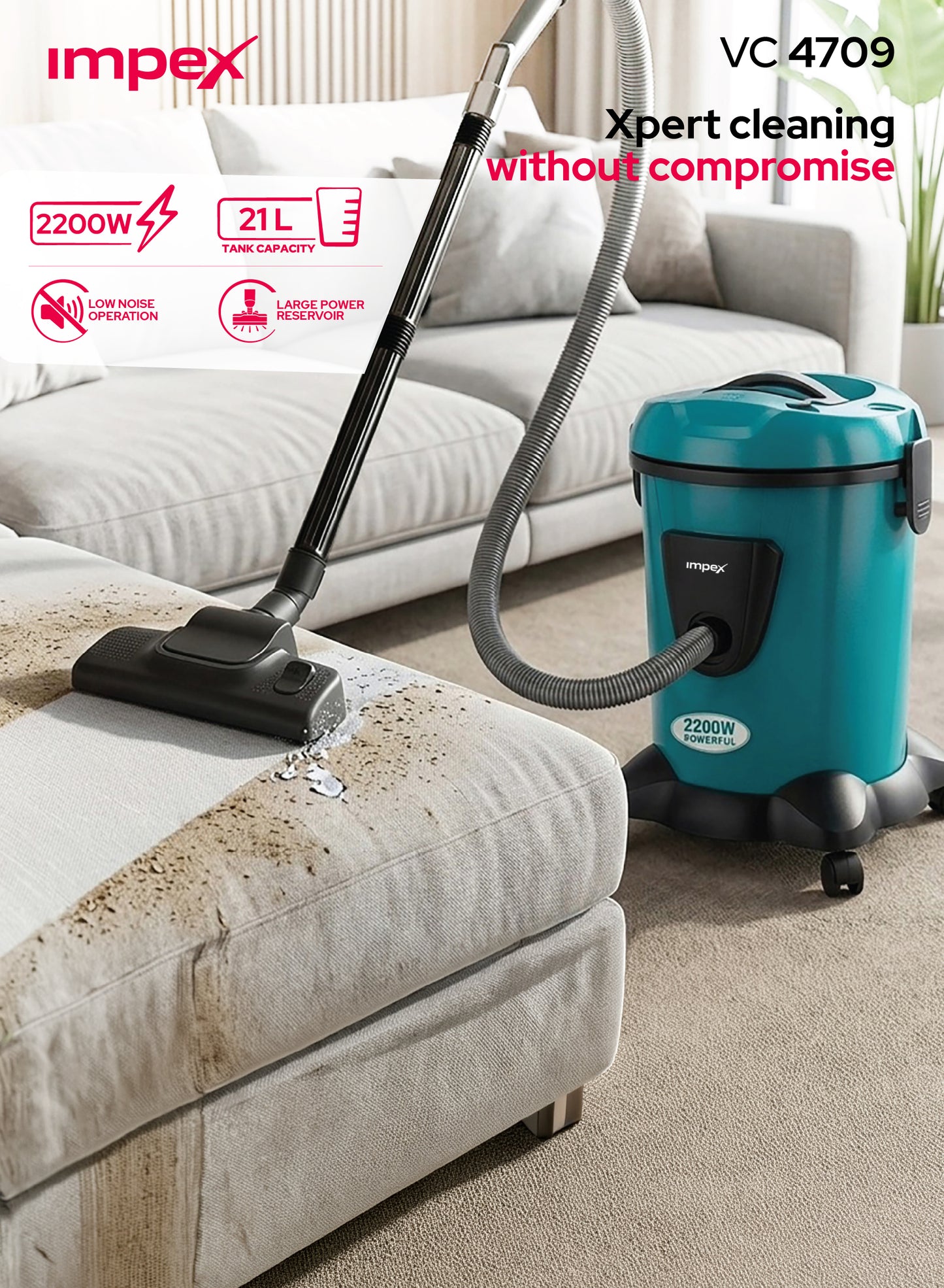 Impex 21L Vacuum Cleaner 2200W Turkey (VC4709) مكنسة كهربائية