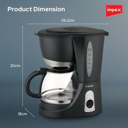 Impex 1.25L Drip Cofee Maker 800W (CM1912) صانع القهوة