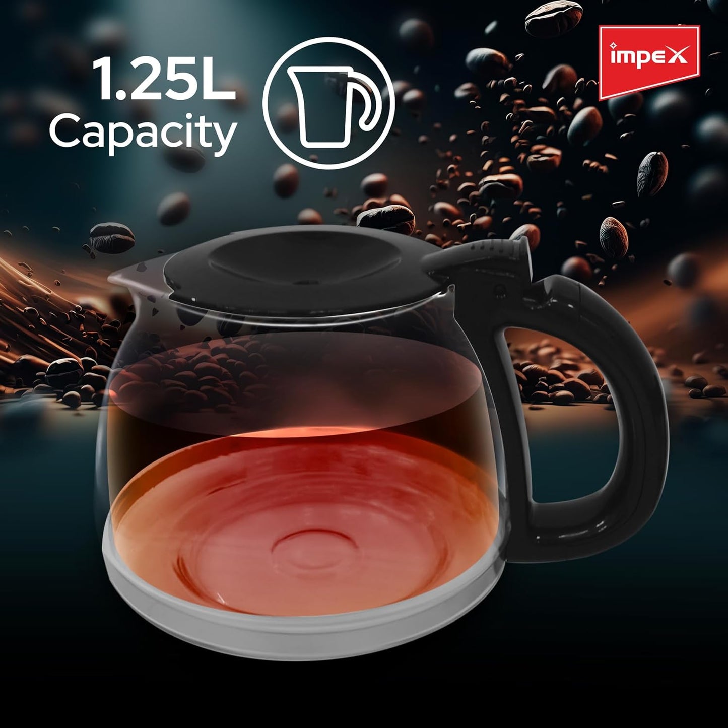 Impex 1.25L Drip Cofee Maker 800W (CM1912) صانع القهوة