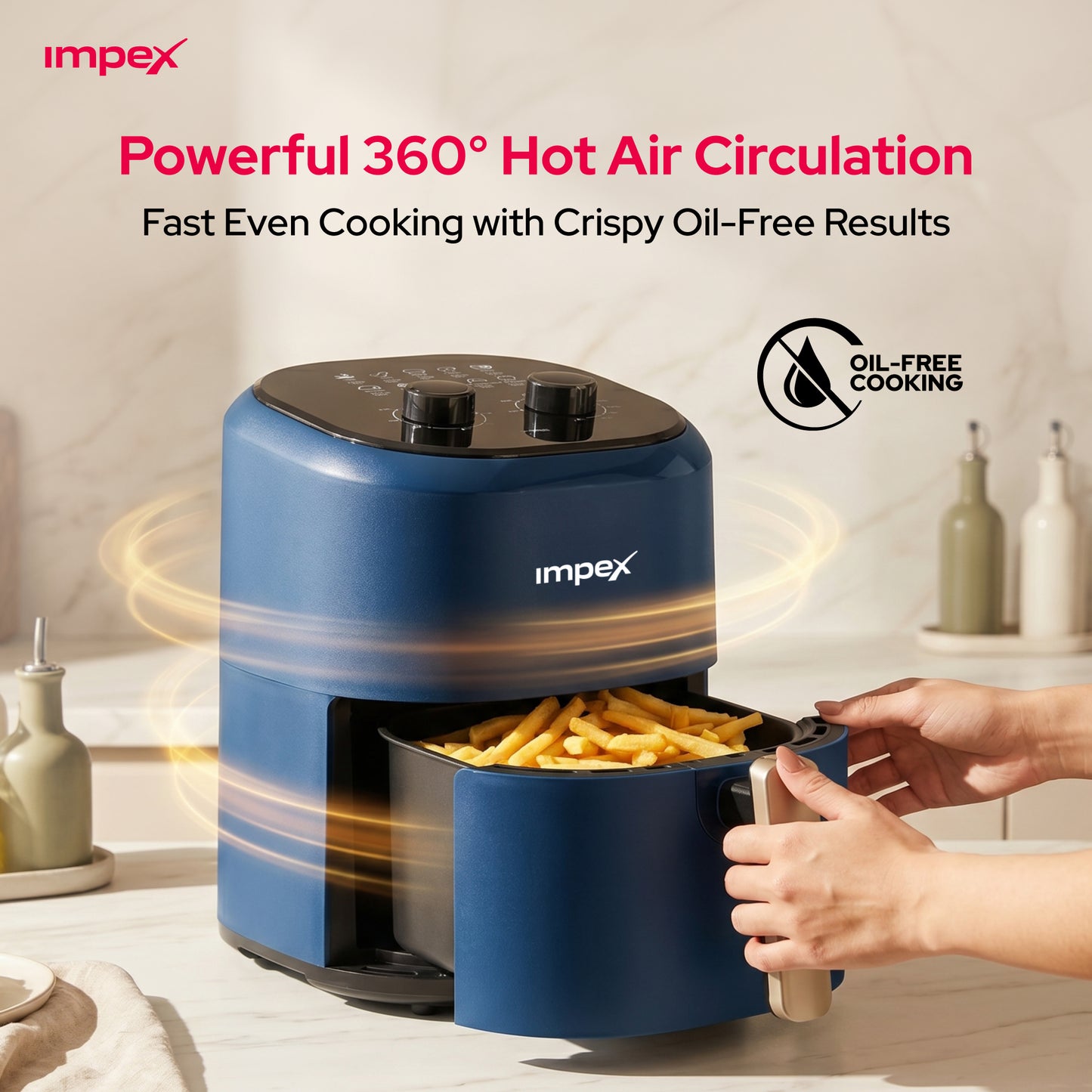 Impex 4.5 Ltr. Mechanical Air Fryer (AF4500) مقلاة هوائية