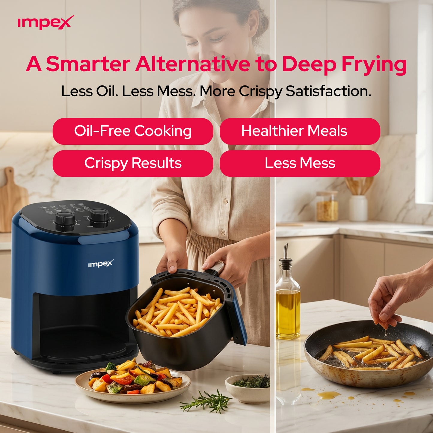Impex 4.5 Ltr. Mechanical Air Fryer (AF4500) مقلاة هوائية