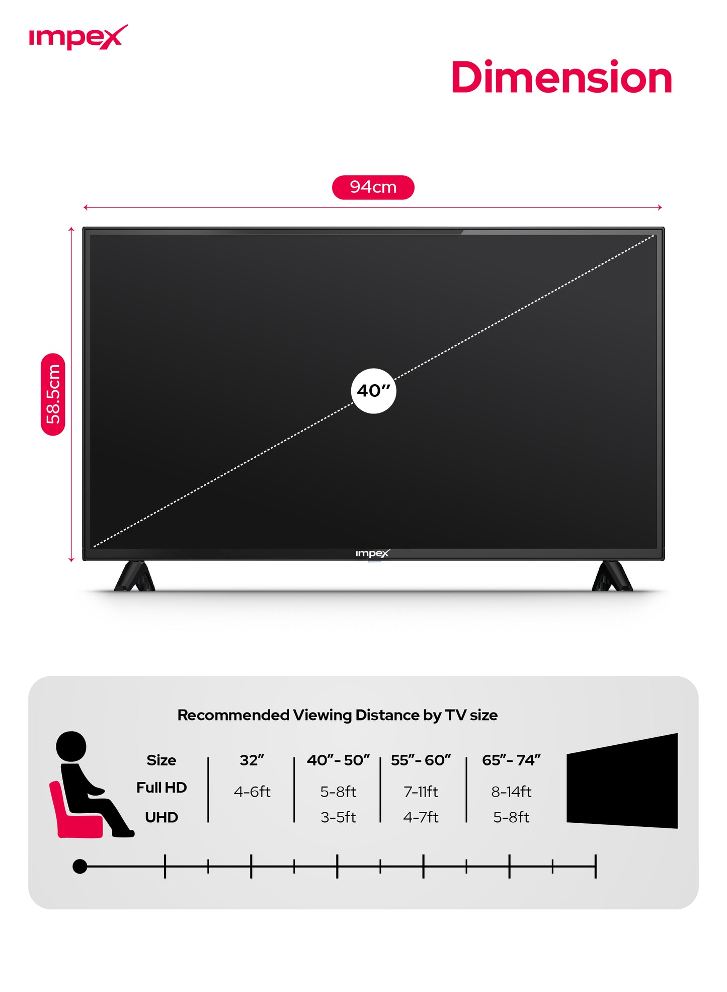 IMPEX 40 INCH FHD SMART TV (GLORIA 40 SMART)التلفاز