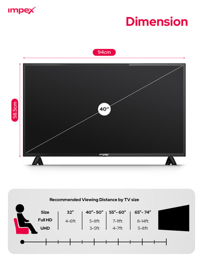 IMPEX 40 INCH FHD SMART TV (GLORIA 40 SMART)التلفاز