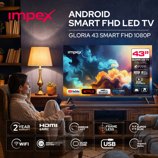 IMPEX 43 Inch QLED FHD GOOGLE LED TV (evoQ 43QLC2) التلفاز
