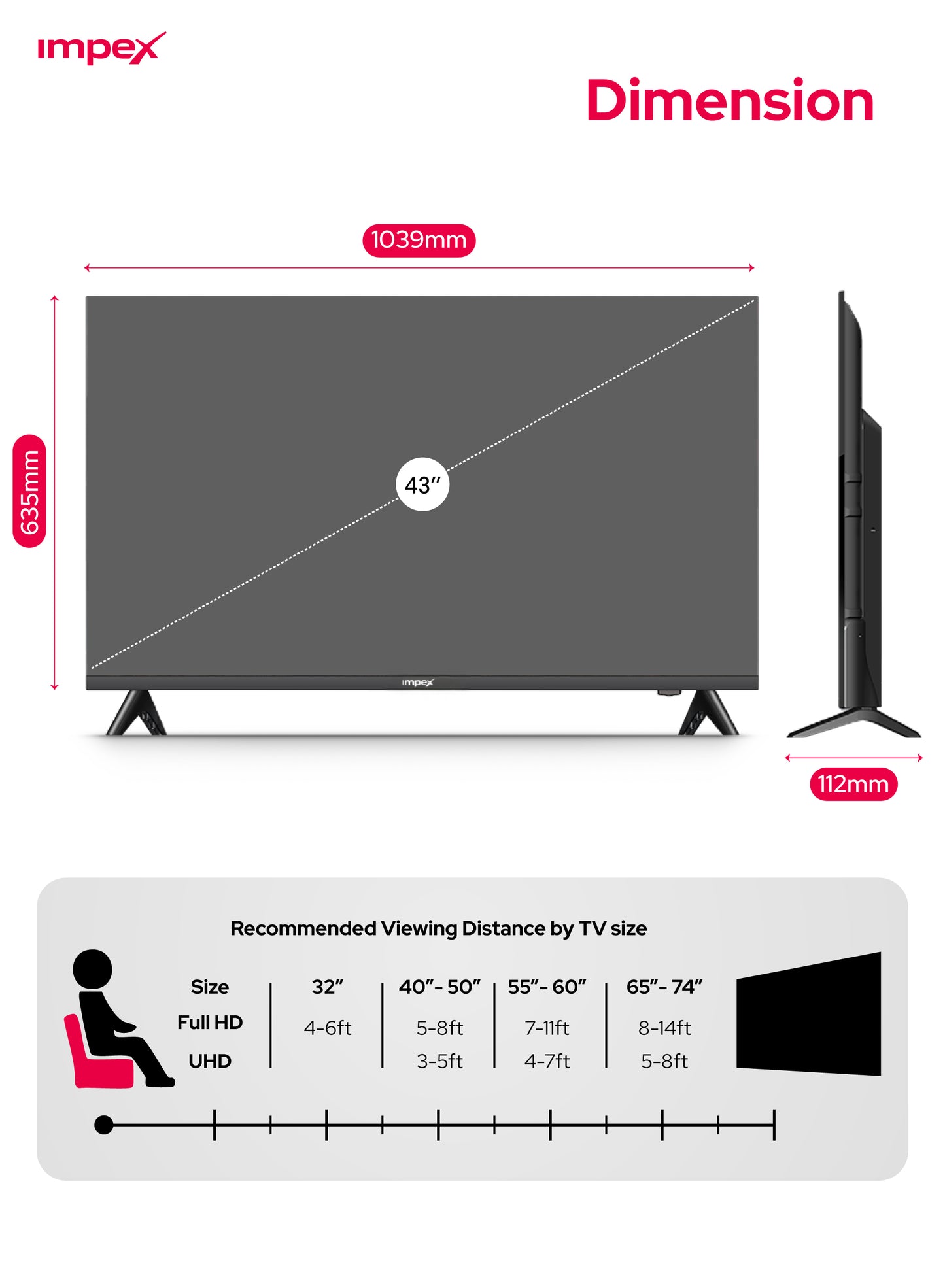 IMPEX 43 INCH FHD SMART TV (GLORIA 43 SMART)التلفاز