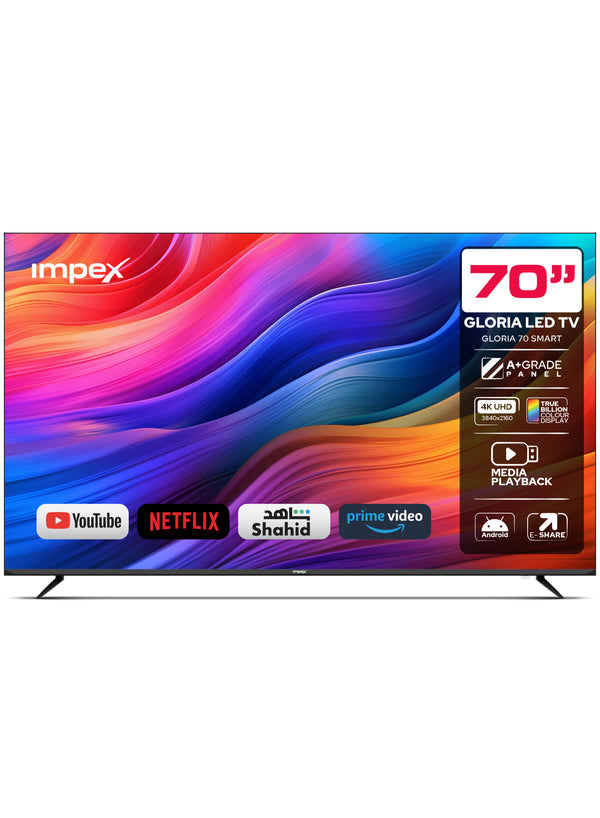 IMPEX 70 Inch UHD 4K Smart LED TV  (GLORIA 70 SMART) التلفاز