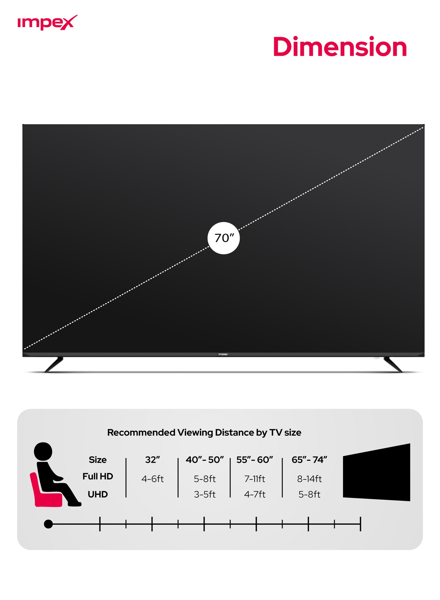 IMPEX 70 Inch UHD 4K Smart LED TV  (GLORIA 70 SMART) التلفاز