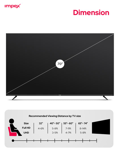 IMPEX 70 Inch UHD 4K Smart LED TV  (GLORIA 70 SMART) التلفاز