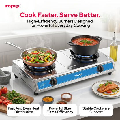 Impex 2Br SS LP Gas Stove IGS 124 موقد غاز