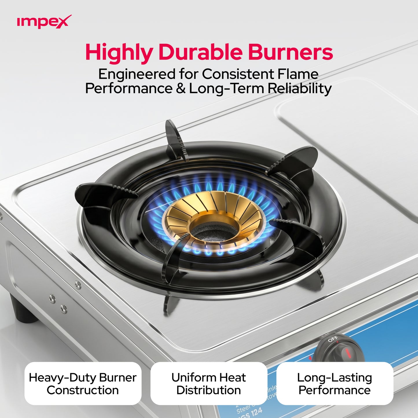 Impex 2Br SS LP Gas Stove IGS 124 موقد غاز