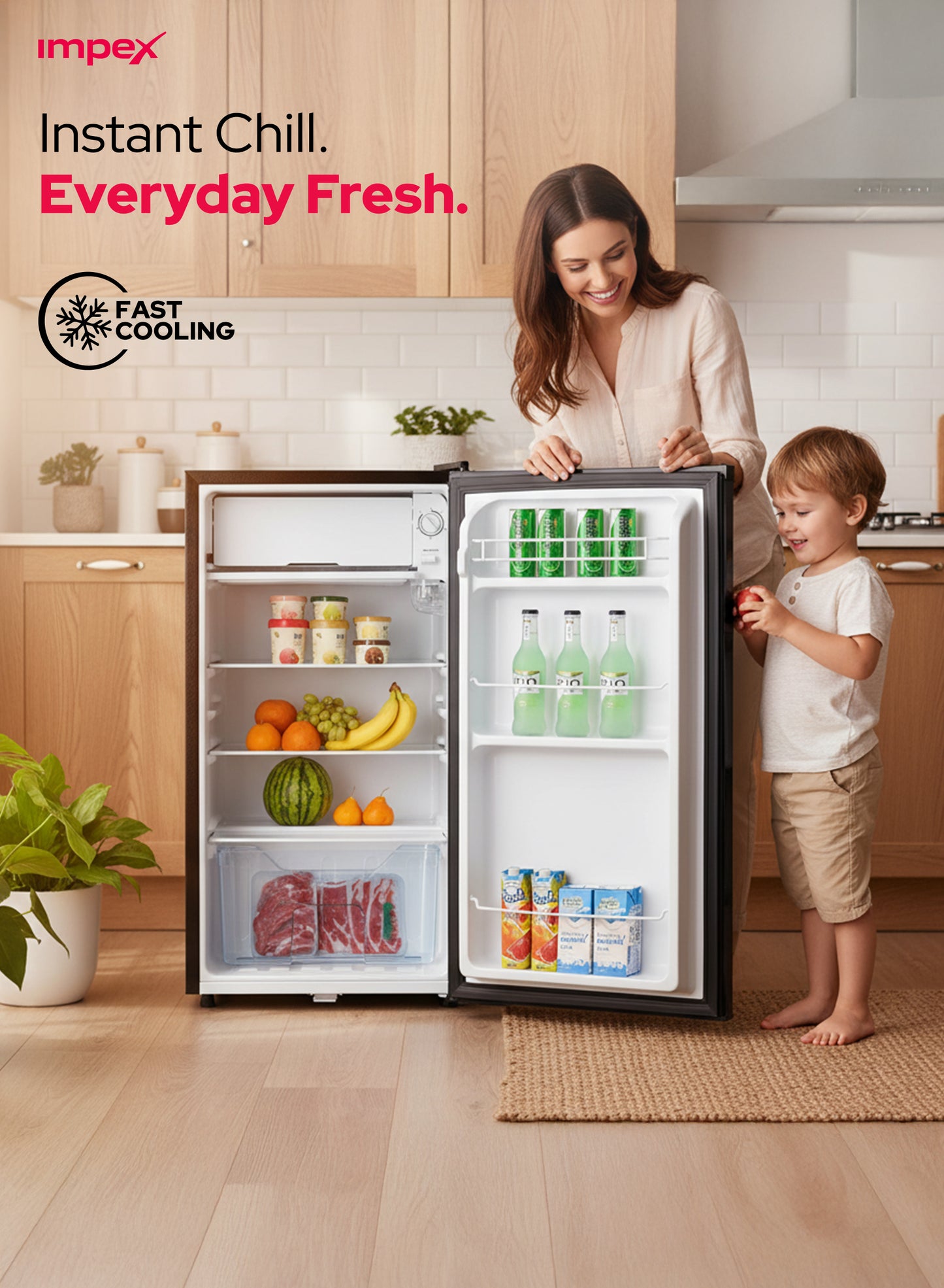 Impex 90L Single Door Refrigerator (IMRF140C) ثلاجة