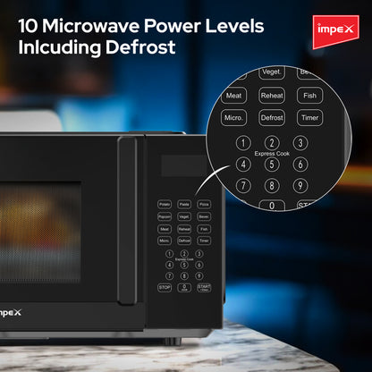 Impex 20Ltr Digital Microwave Oven 700W (MO8101DB) فرن المايكروويف الرقمي من إيمبكس سعة 20 لتر 700 واط (MO8101DB)