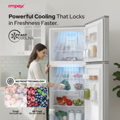 Impex 270L No Frost Inverter Refrigerator (IRF250S) ثلاجة