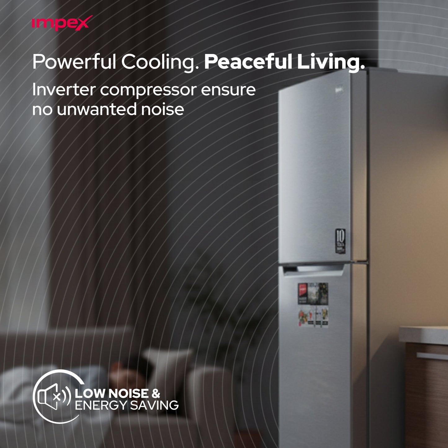Impex 270L No Frost Inverter Refrigerator (IRF250S) ثلاجة