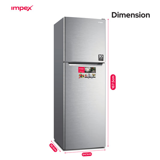 Impex 270L No Frost Inverter Refrigerator (IRF250S) ثلاجة