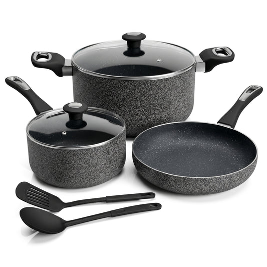Impex Royal Nonstick Granite Cookware 7Pcs Set NCB7104 أواني طهي جرانيت غير لاصقة