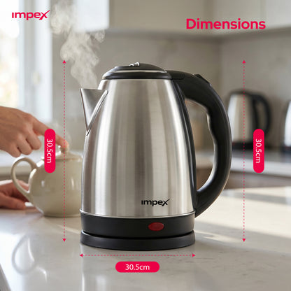 Impex Electric Kettle 1.8 ltr SS Steamer 1803 غلاية كهربائية