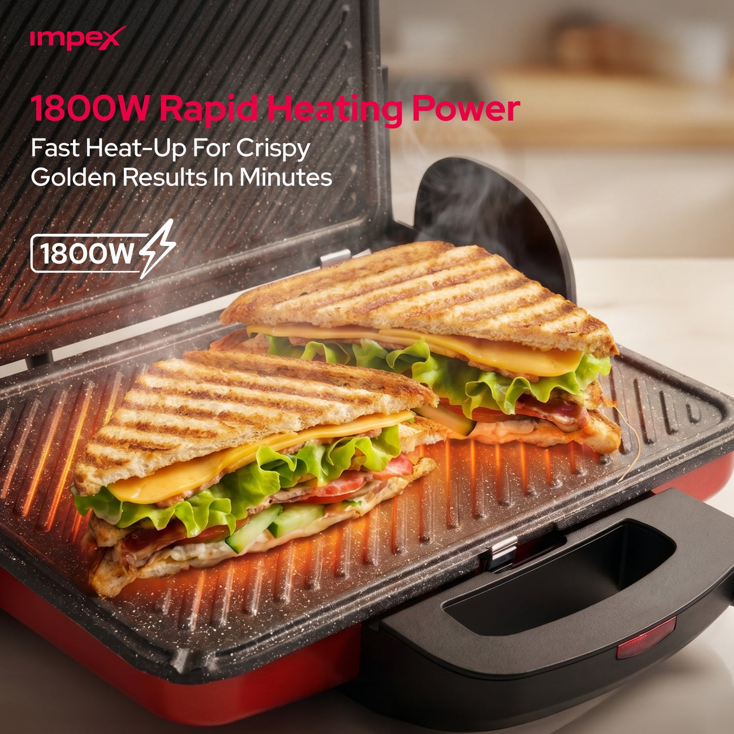 Impex 4 Slice Toast Master 1800W Turkey (SW 3607) جهاز محمص خبز